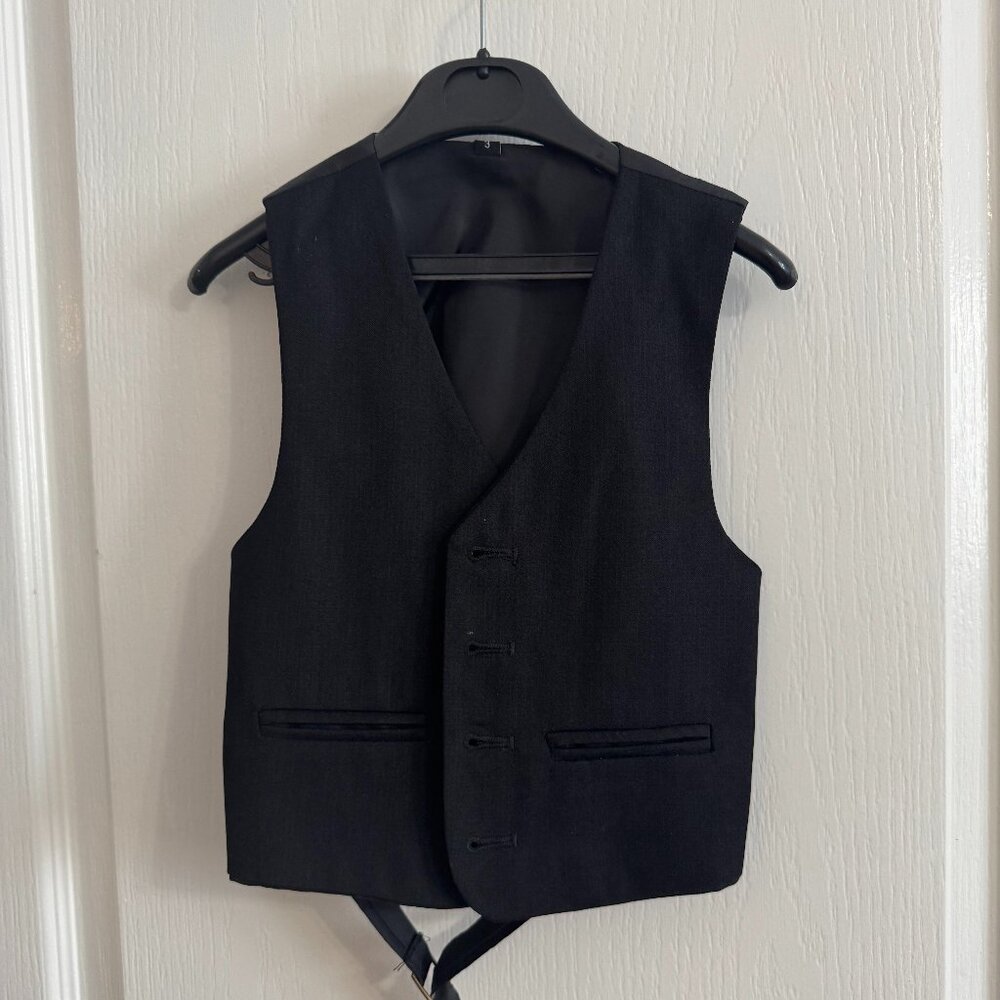 Boys Formal Suit Set – Black (Vest, Pants, Jacket + Bow Tie)